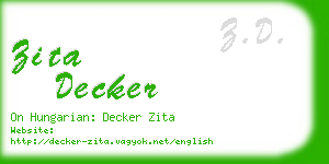 zita decker business card